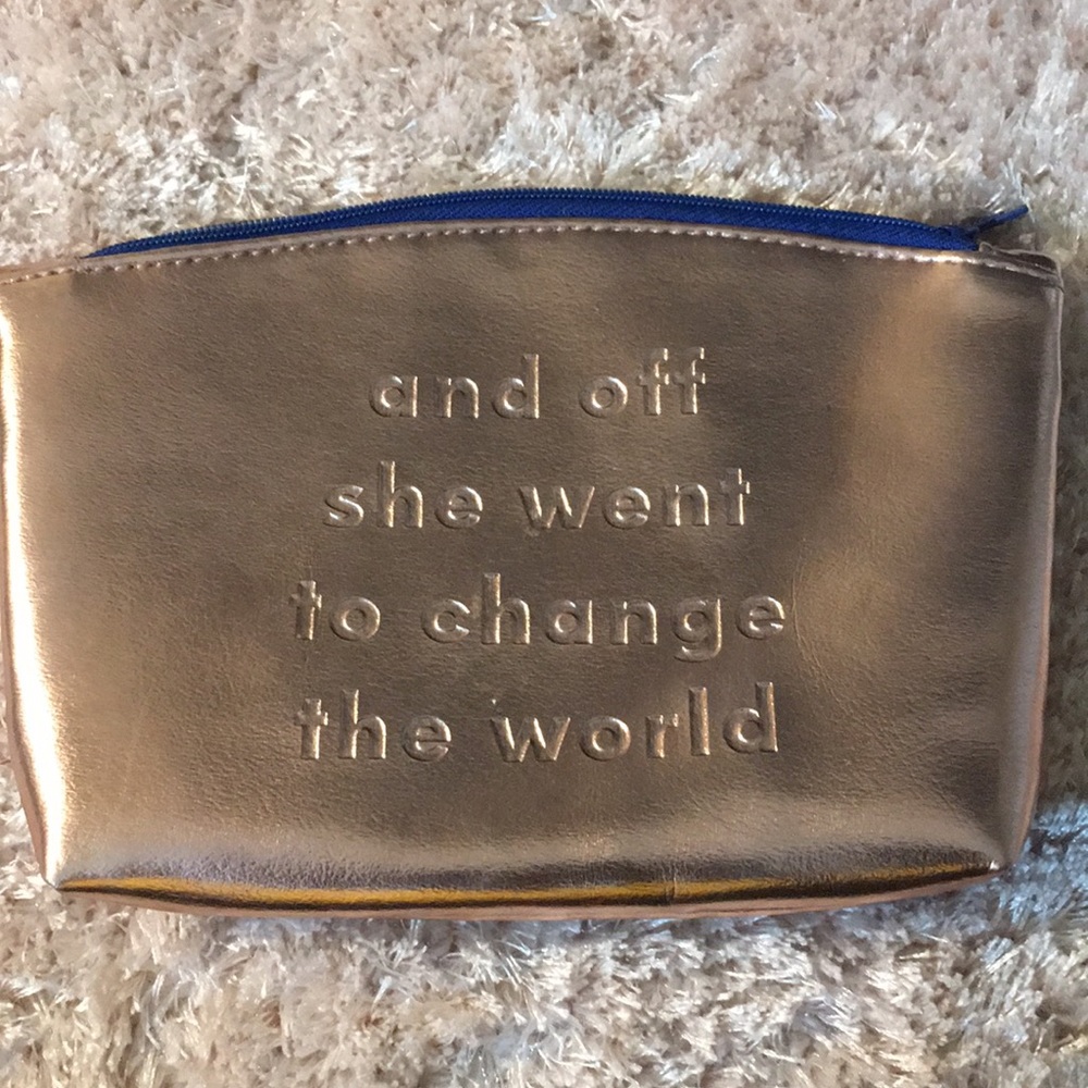 Gold makeup bag
